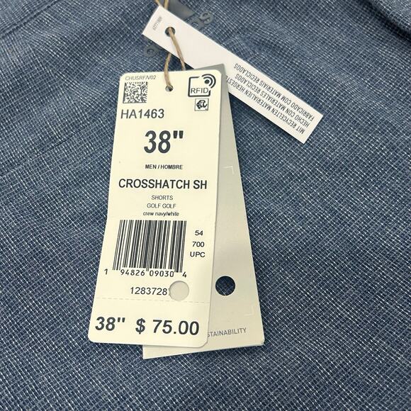 NWT Adidas Crosshatch Golf Shorts in Crew Navy Size 38 - Picture 7 of 8